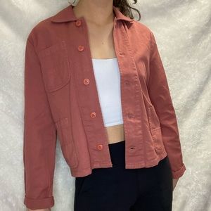 Pink Roxy Cropped Jacket. Like new!